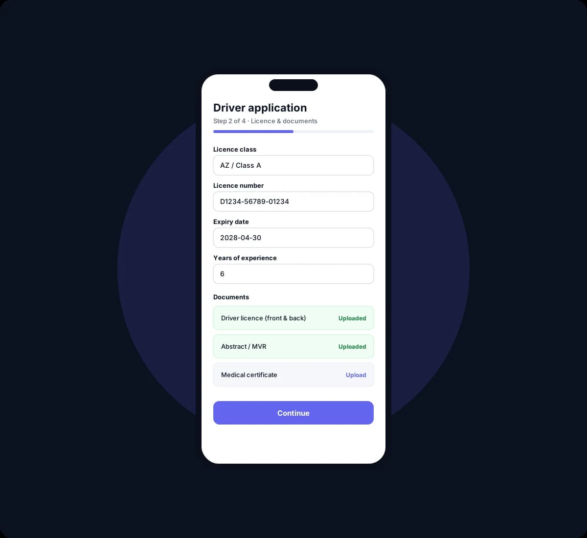 Driver portal and mobile app